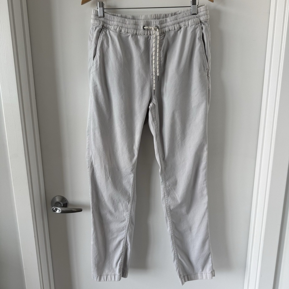 Faherty Essential Drawstring Pants Mens Size L Slim Straight Pull On Linen Blend